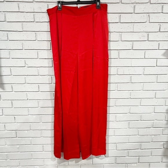 Asos Women’s Red Tie Wrap Front Top and Wide Leg Pants Set - Picture 12 of 14